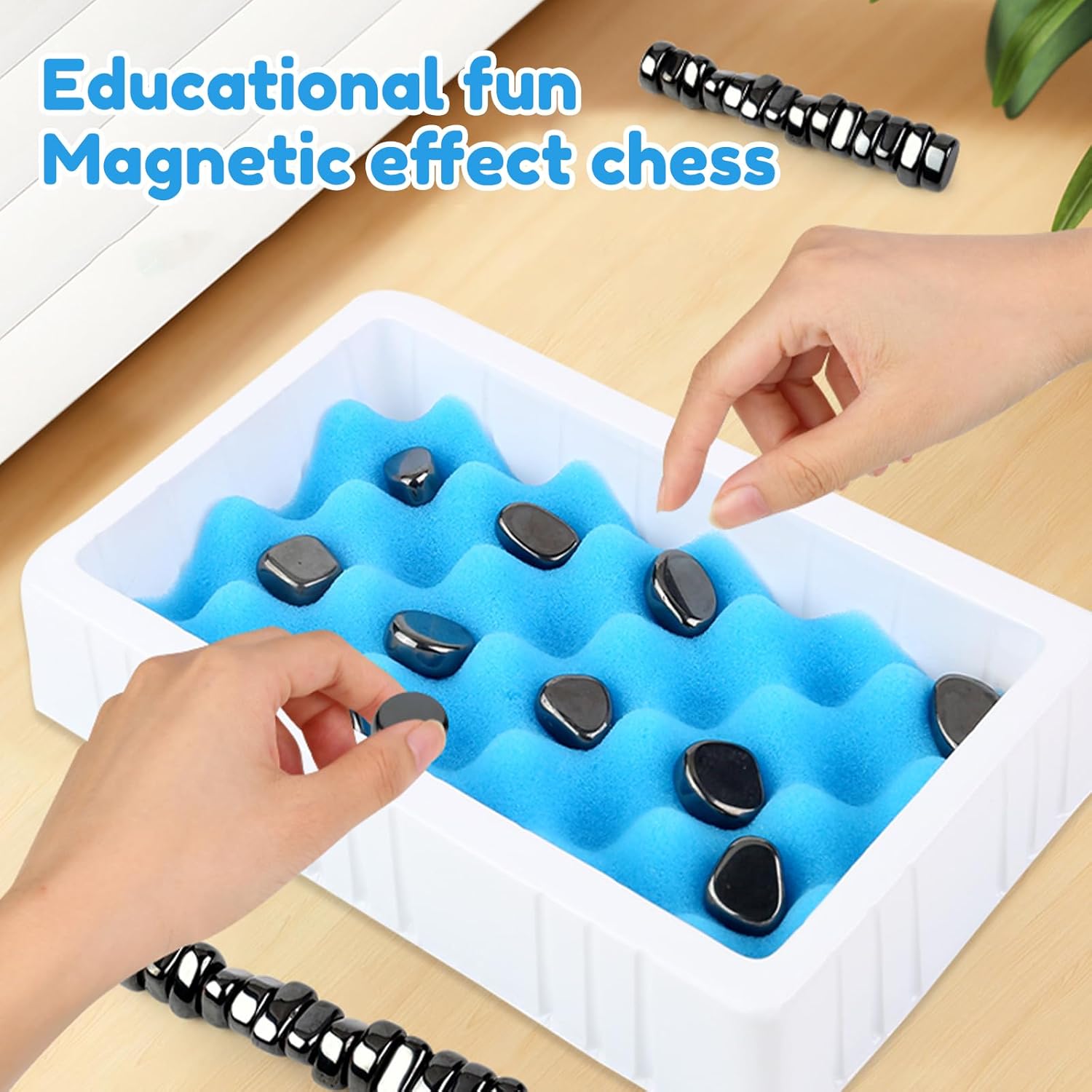 2in1 Magnetic Effect Chess Stone Family Board Game