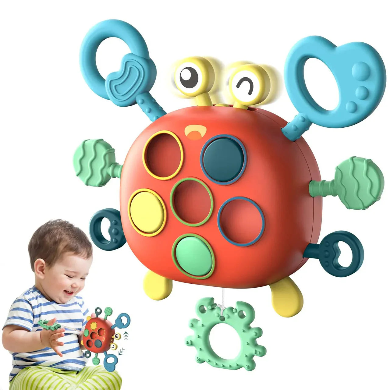 Silicone Pull Toys Crab Toddlers Montessori Toy