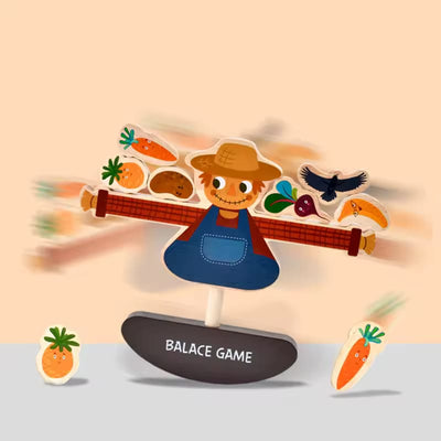 Wooden Farm Scarecrow Block Threading Balance Game - 974