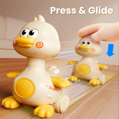 Fidtoy Press to Go Duck Car Toys Set for Toddlers
