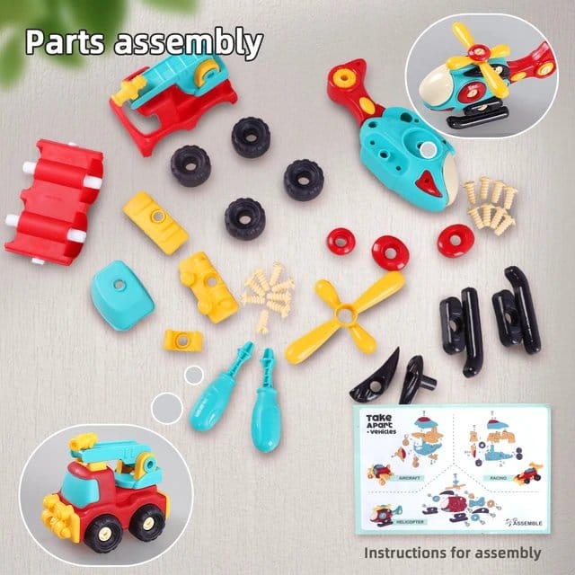 Set of 2 DIY Assemble Vehicle Playset Random Vehicle - 82G