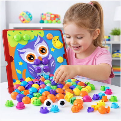 Fidtoy Button Art Toy Set Fine Motor Learning Toy