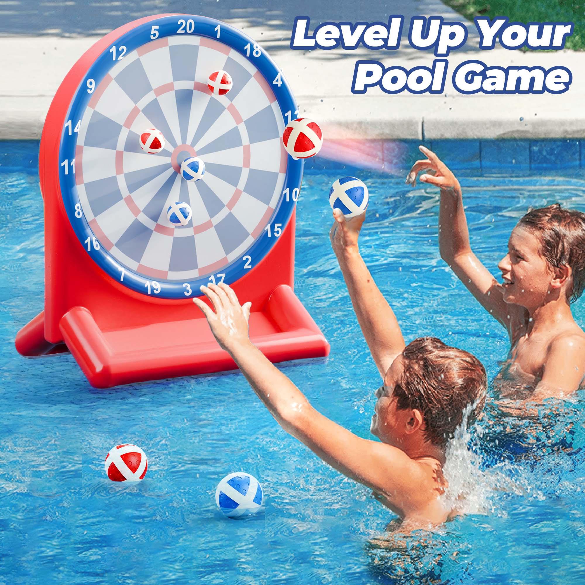 Kids Swimming Pool Toys, Inflatable Floating Dart Board Water Game