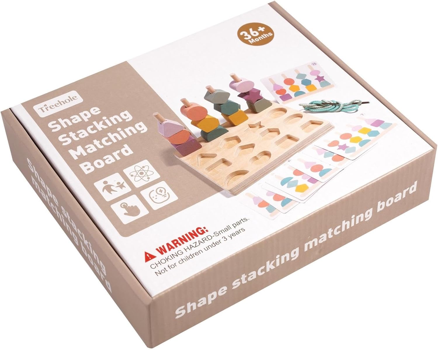 Wooden Montessori Shapes Stacking Sequence with Lacing - 194