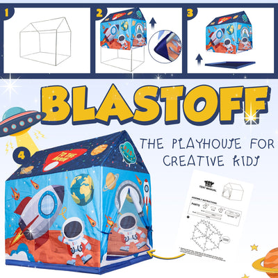 Fidtoy Tienda de juegos espacial para niños, casita de juegos interior, escondite