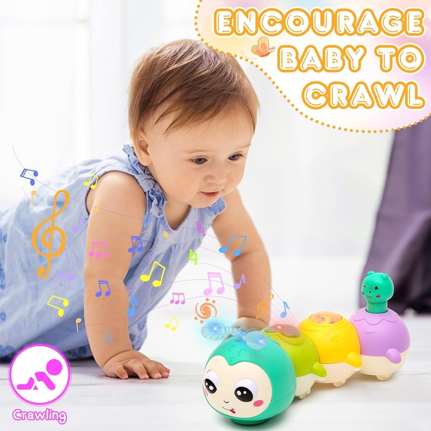 Magnetic Cute Electric Caterpillar with Light and Sound - 225