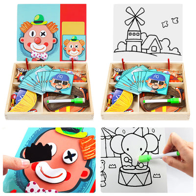 Fidtoy Double-Sided Magnetic Puzzle Board for Toddlers – Creative Learning & Drawing Toy