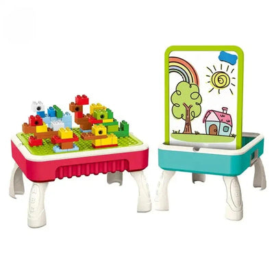 3 In 1 Multifunctional Briefcase Building Blocks Table - T10