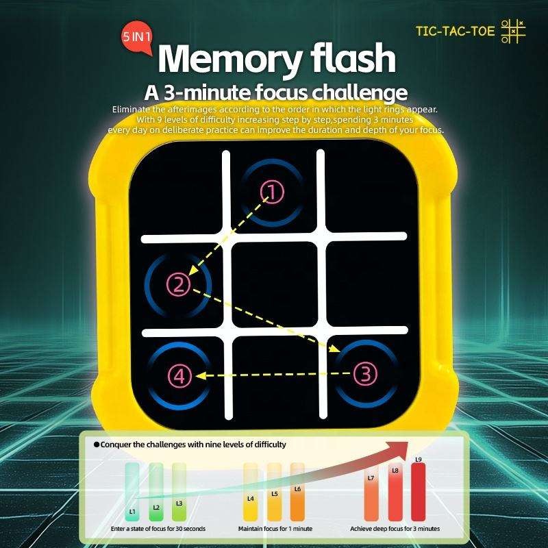 5in1 Electronic Touch Tic Tac Toe Puzzle Game - 265
