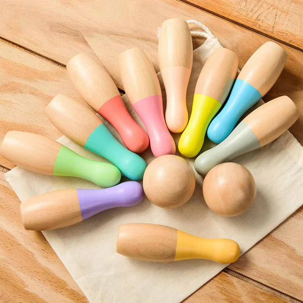 Jeu de bowling en bois pour enfants