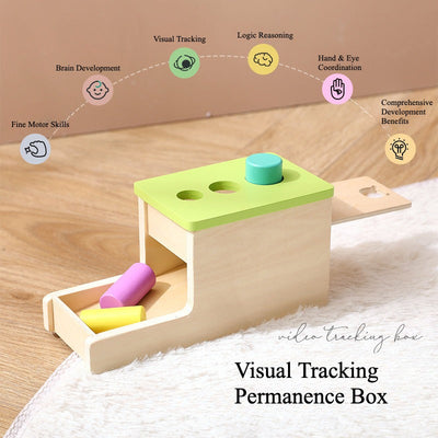 Caja Montessori de seguimiento visual de permanencia del objeto