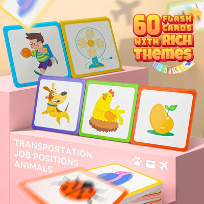 Cartes flash de mots visuels Blocs de lecture en bois pour la maternelle - 979