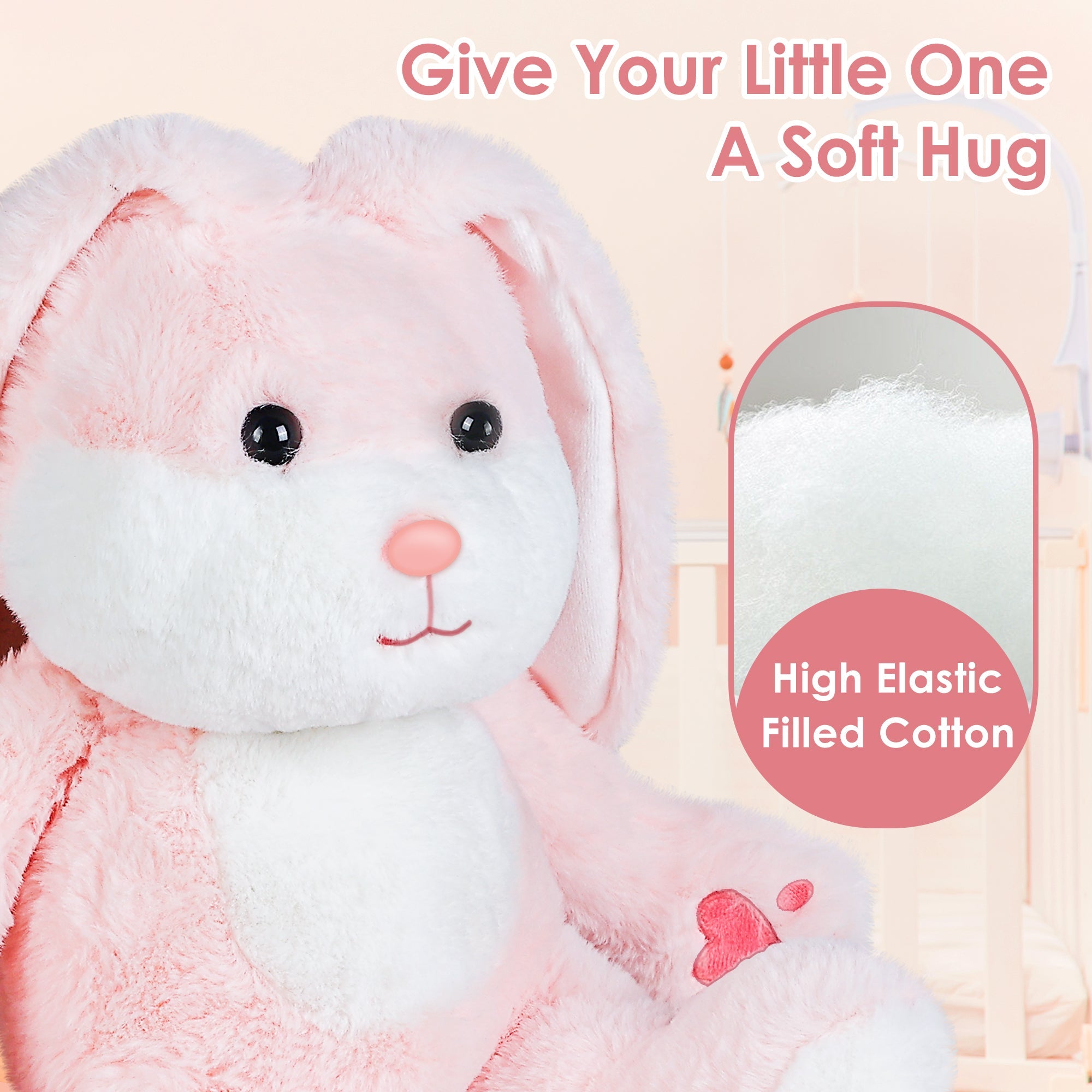 Baby Easter Bunny Stuffed Animals, 12" Soft Plush Rabbit Toy, Infant Hide Seek