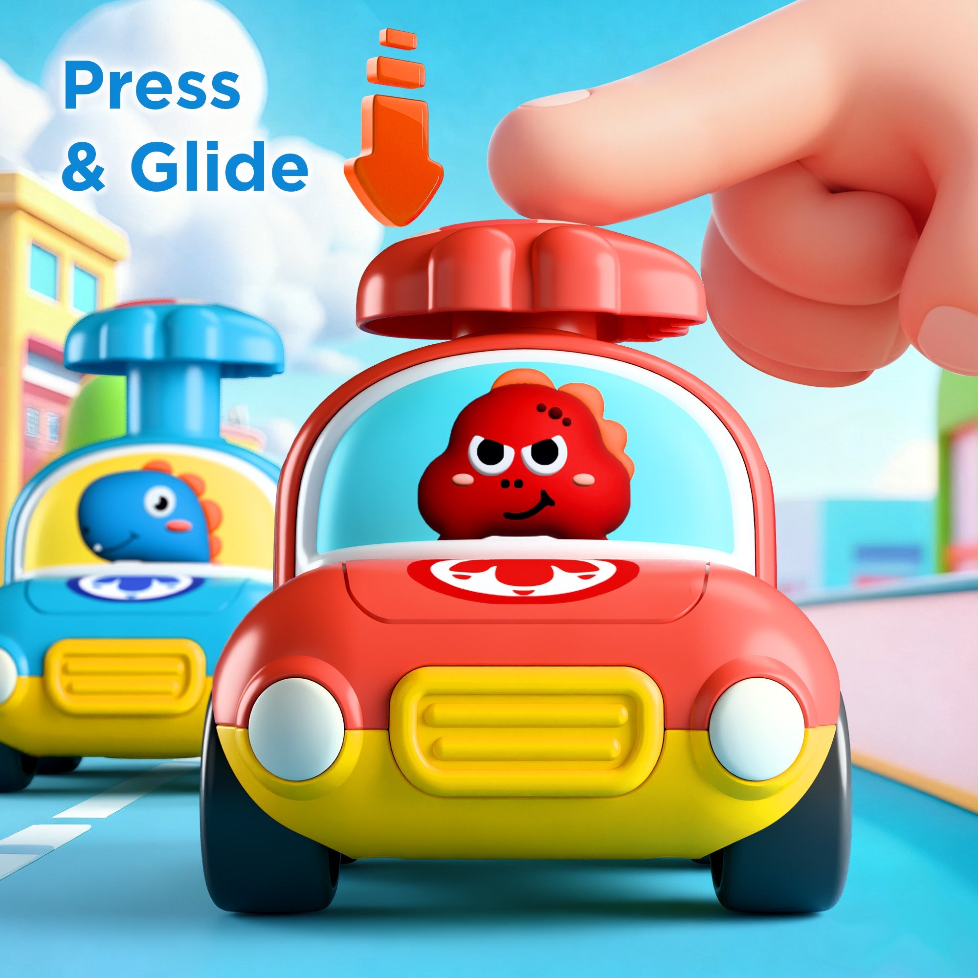 Press to Go Dinosaur Car Toys for Toddlers