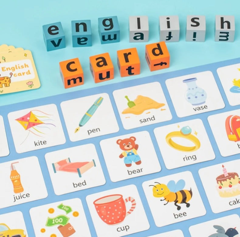 Wooden Spelling Blocks Game - 2 to 4 Players