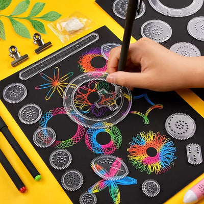 Spiral Art Gear Geometric Drawing Pattern Set - 938