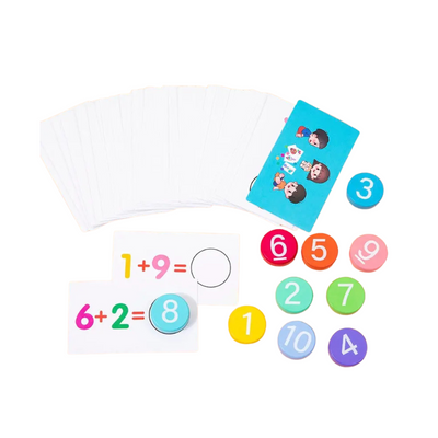Tarjetas de aprendizaje de matemáticas Montessori - Tarjetas didácticas de cálculo numérico para niños