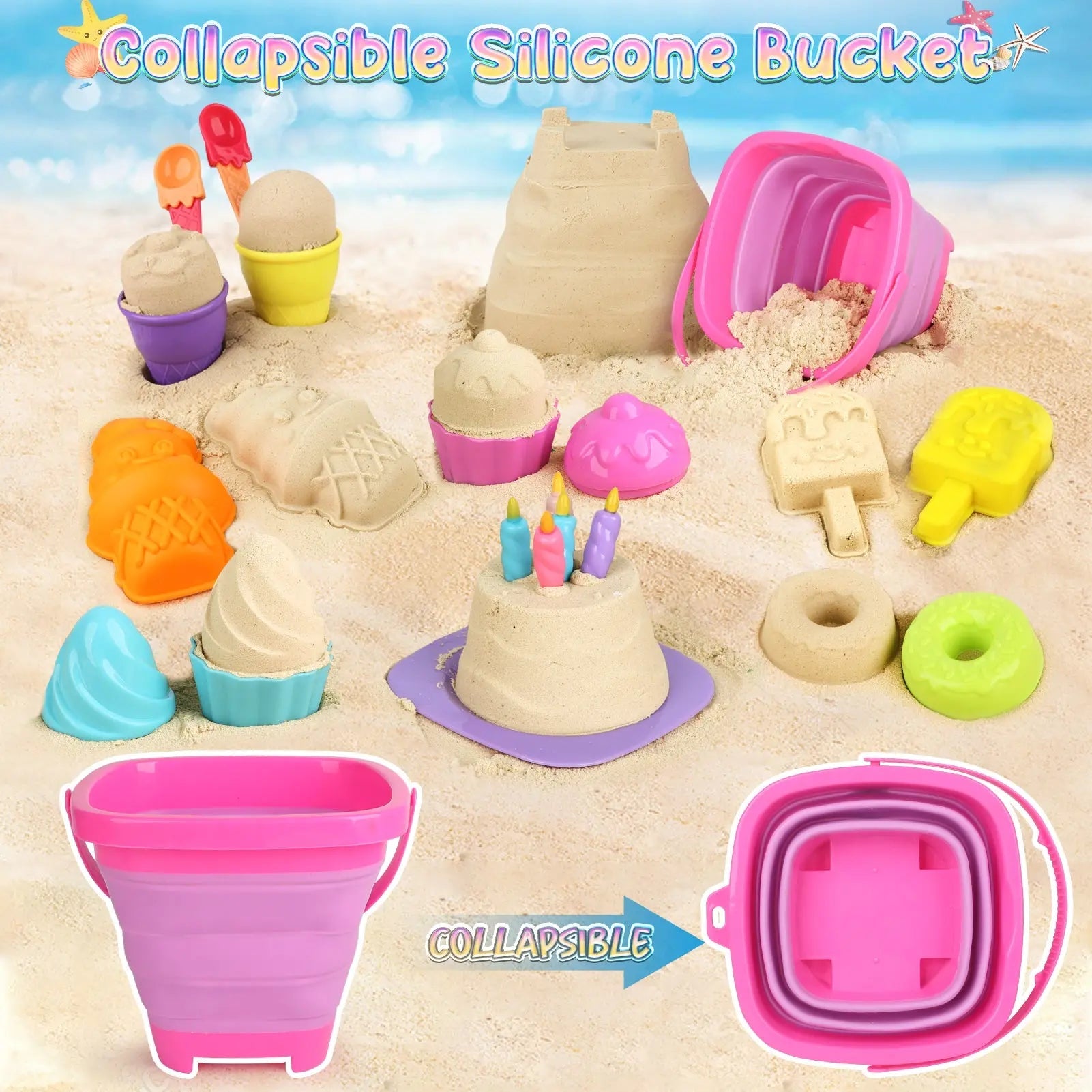 Juguetes de playa de helado para niños de 3 a 10 años