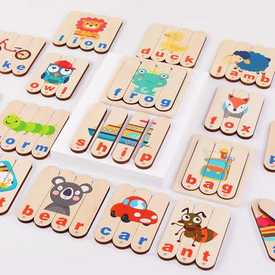 Wooden Spelling Learning Stick Puzzle - 567