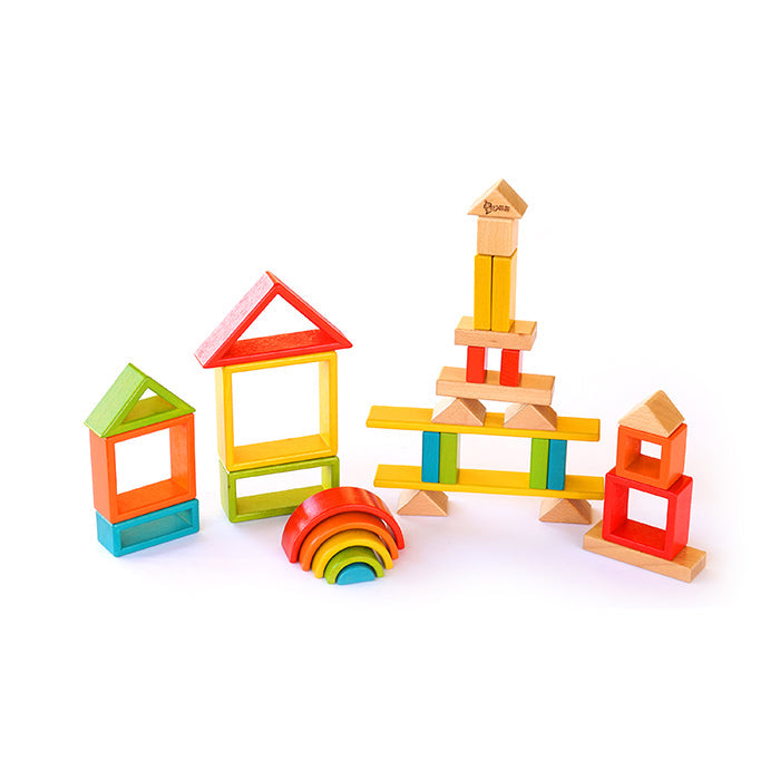Premium Wooden Blocks Set Creative Blocks Rainbow Blocks and More- Open ended wooden toys