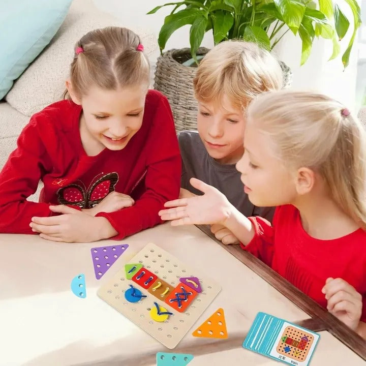 Wooden Rope Shape Lacing Pattern Kit - 966