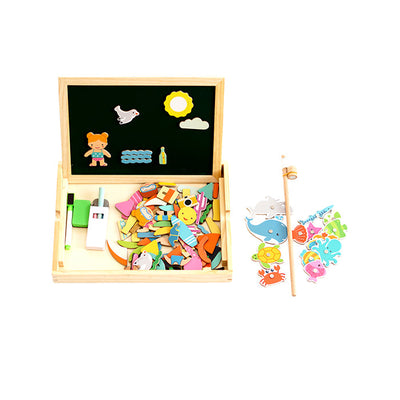 Magnetic drawing and fishing educational board - Fine motor skills toys-