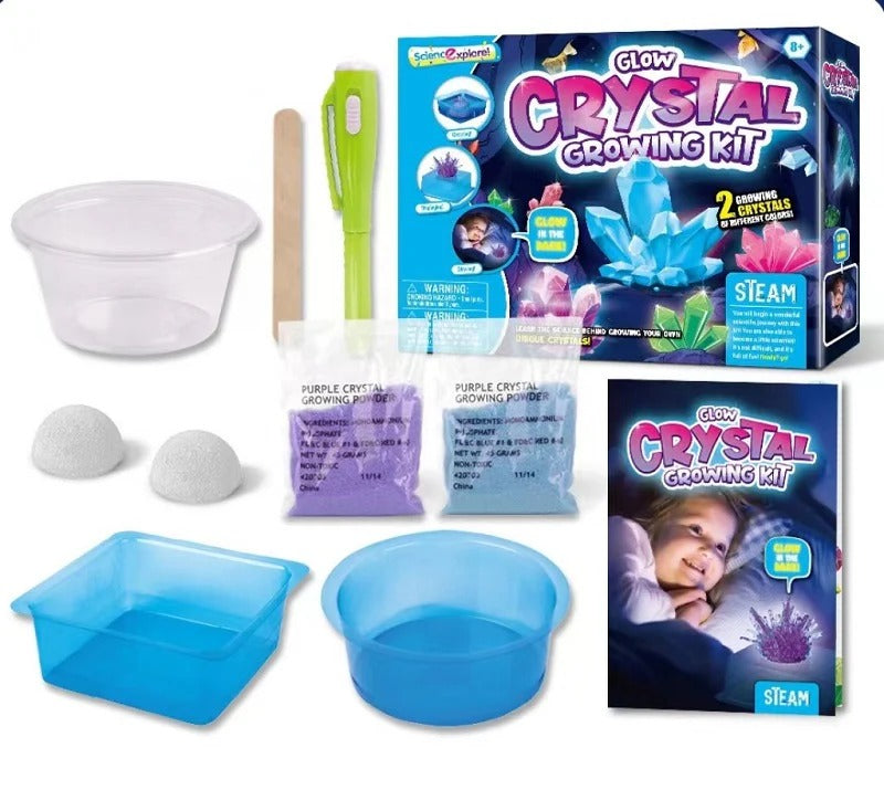 STEAM Science Explore Make Your Own Glow Crystal Growing Kit - 504