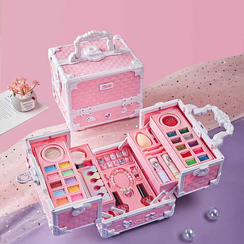 Trousse de Maquillage Princesse pour Enfants Fidtoy – Vanity avec Brosses, Rouges à Lèvres et Accessoires