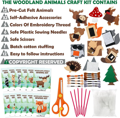 Wood Animals Sewing Craft Kit for Kids