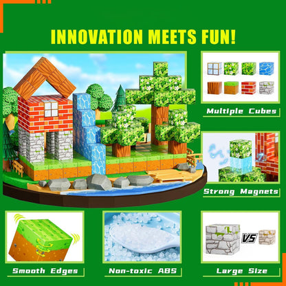 Without Box 3D Magnetic Cube World Blocks with Characters 68 and 108 Pieces - 322