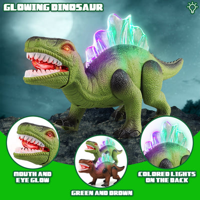 Fidtoy Walking Dinosaur Toy for Kids with Lights and Roar