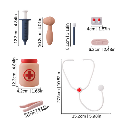 Kit de Jeu de Docteur pour Enfants – Kit Médical Montessori et Jouet d'Imitation pour Tout-Petits