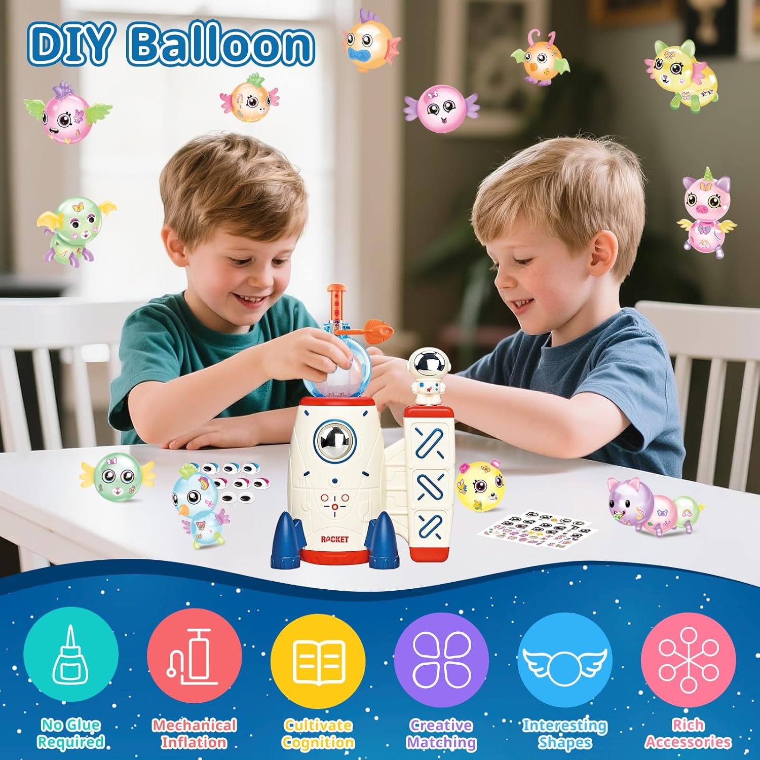 Kit de bricolage pour bulles en nano-ruban adhésif pour enfants, fabricant de fusées et de ballons, cadeau pour garçons et filles