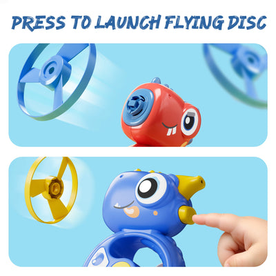 Fidtoy Dinosaur Flying Disc Launcher Toy for Toddlers