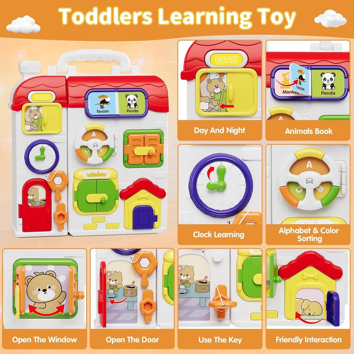Tabla de actividades Montessori sensoriales múltiples para niños pequeños - 213