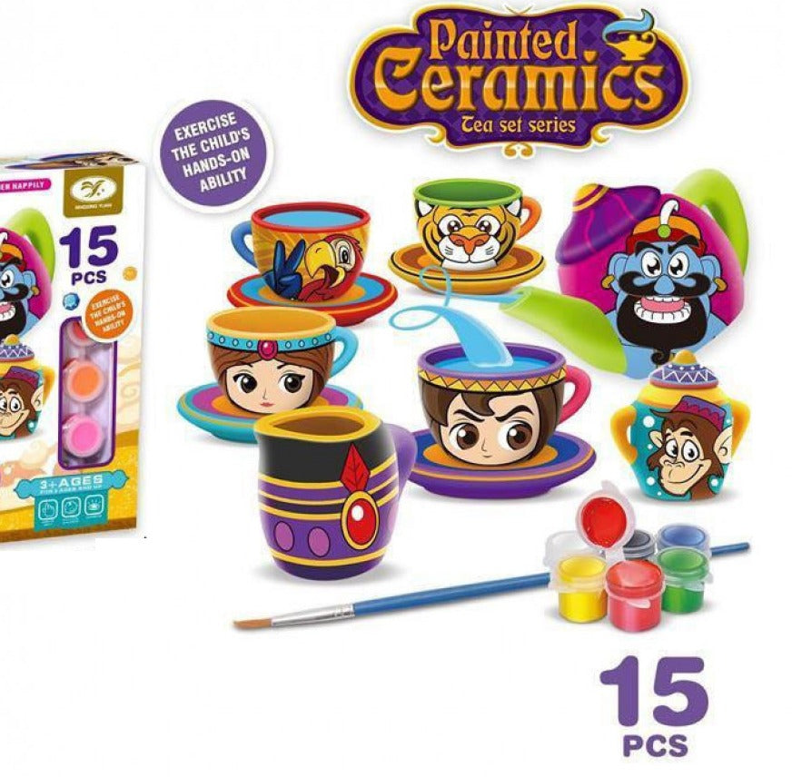 Kit de pintura de té de cerámica DIY de Aladdin para decoración creativa - D20