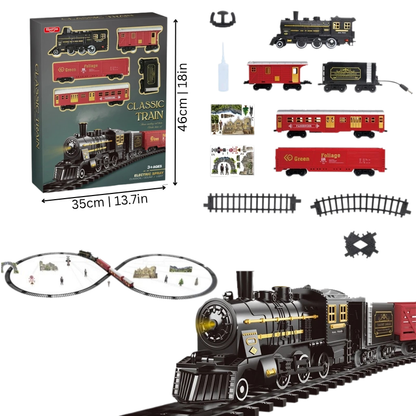 Battery-Powered Train with Smoke Effect, Light & Sound – Jackie’s Kids Track Set