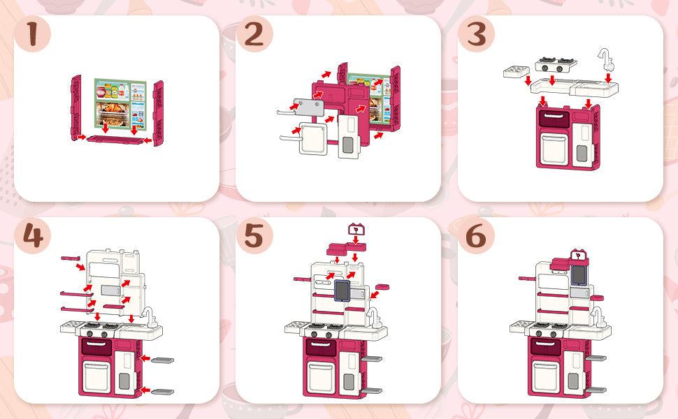 Interactive Kids Kitchen Playset with Realistic Features and Accessories with play food, stove, oven, storage space, and kitchen appliances