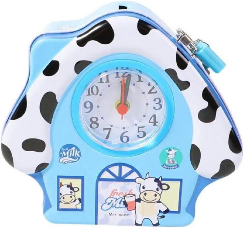 Tin Money House Bank with Clock Random Design - 722