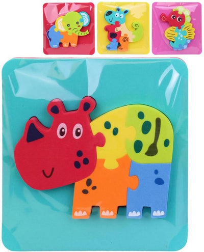 Fidtoy Soft Foam Animal Bath Puzzle Set for Toddlers – 4 Types EVA Water Play Shape Matching Learning Toy