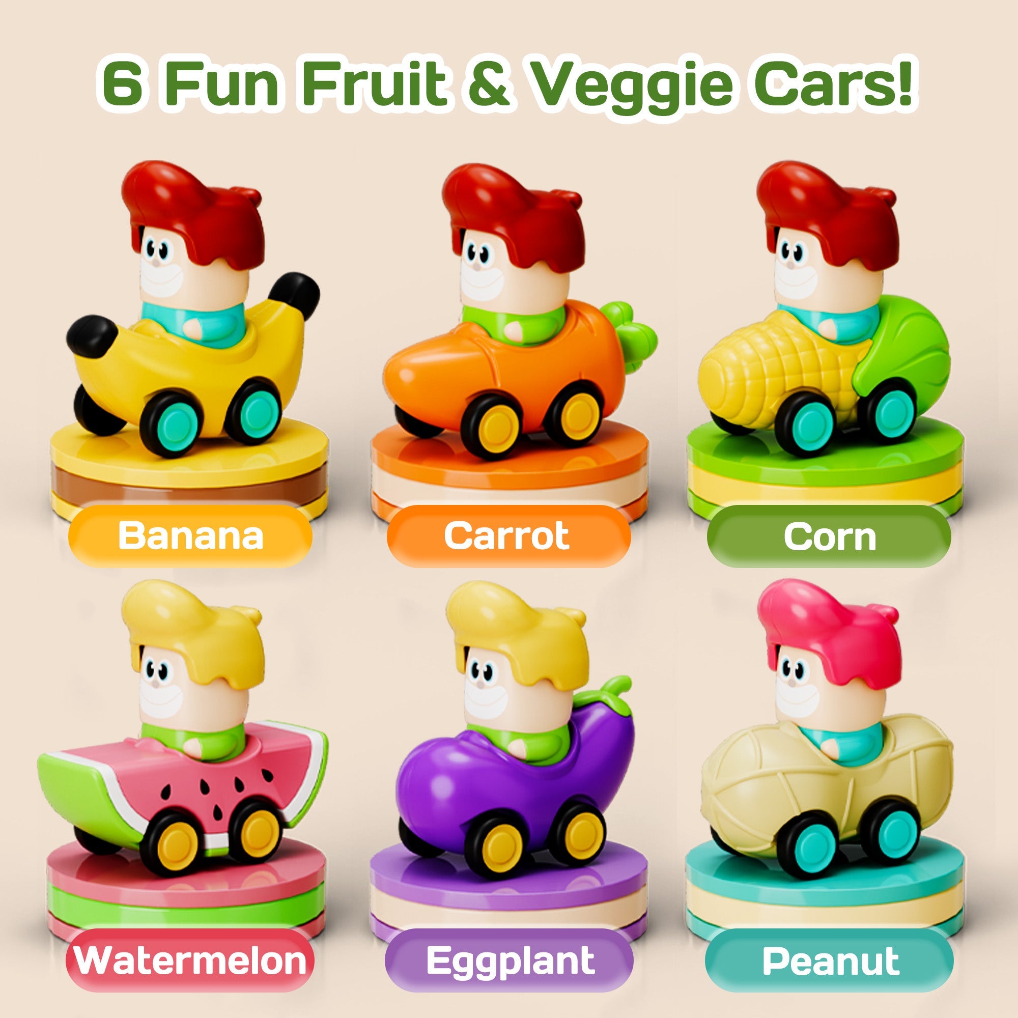 6PCS Press to Go Car Toys