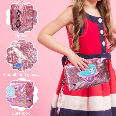Fidtoy Mermaid Makeup Kit for Kids with Bag and Beauty Set