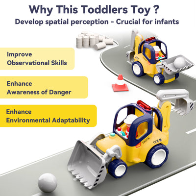 Camión de construcción teledirigido Fidtoy con luces y sonidos para niños pequeños