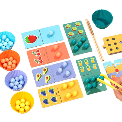 Wooden Fruit Clip Bead Calculation Number Counting - 073