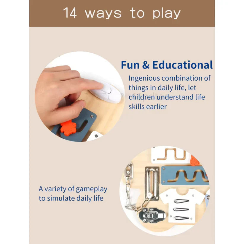 Wooden Bear Busy Board Drawing Toy