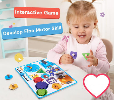 Wooden Shape Sensory Activity Busy Board - 000