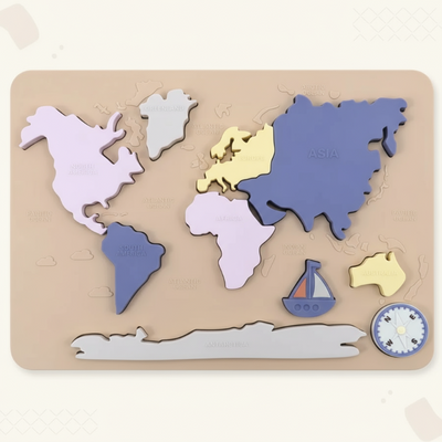 GeoKids – Montessori & Éducatif – Puzzle en Silicone Carte du Monde