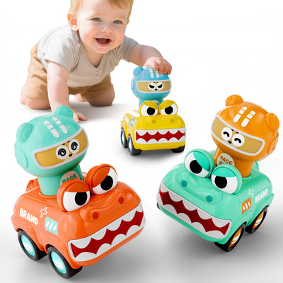 Fidtoy Press to Go Animal Car Toy for Toddlers