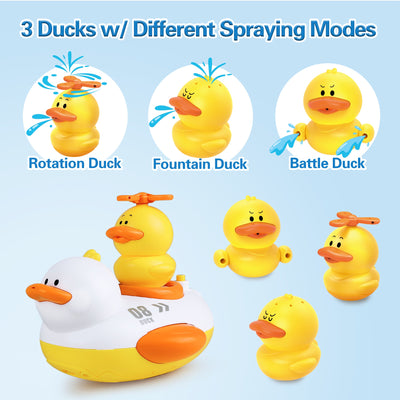 Fidtoy Duck Bath Toy Set with Spray Ducks and Shower Heads