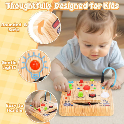 LED Lights Simulated Ammeter Activity Wooden Busy Board - 212